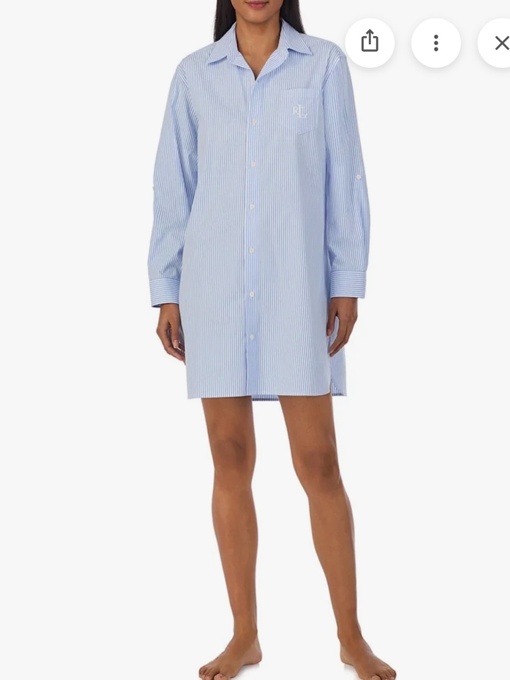 Ralph Lauren women’s long sleeve roll-tab his shirt sleep shirt size small new